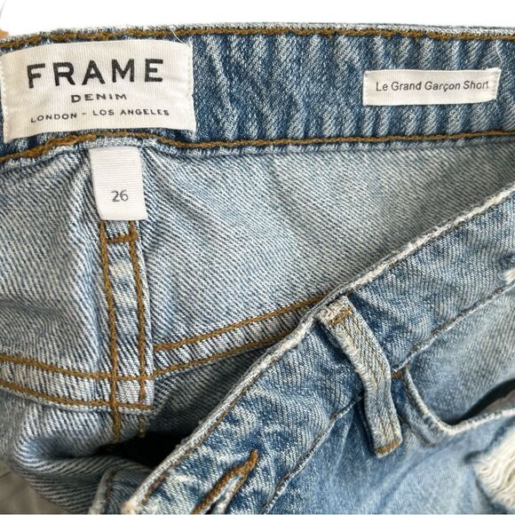 FRAME Denim Le Grand Garçon Short Size 26 - Picture 3 of 5